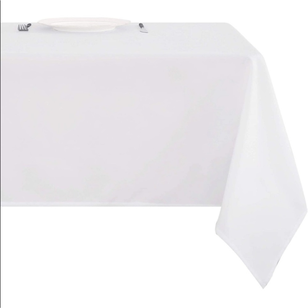 28. White 60x84 Tablecloth - Picture 2 of 13
